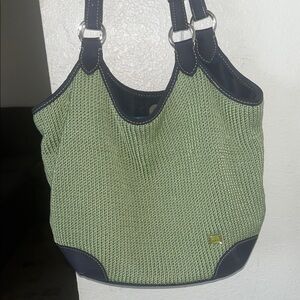 The Sak Green and Black Tote Bag